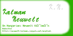 kalman neuwelt business card